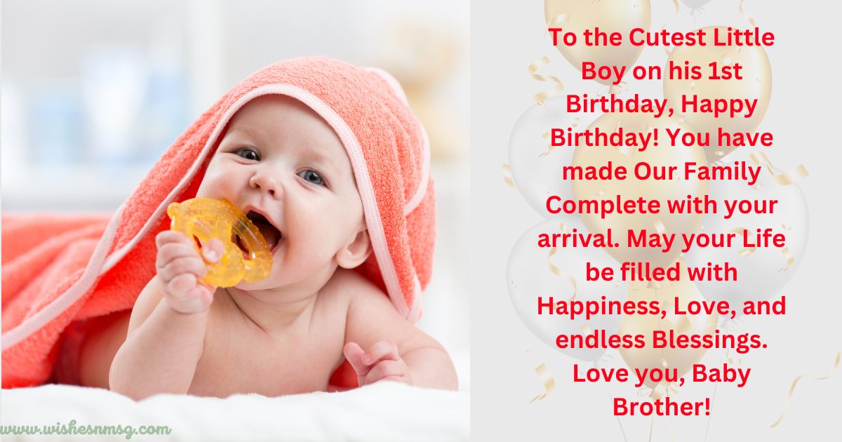 1st birthday wishes for baby boy from sister